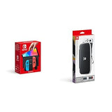 Nintendo Switch-Tasche & -Schutzfolie Neon-Rot/Neon-Blau