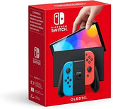Nintendo Switch-Tasche & -Schutzfolie Neon-Rot/Neon-Blau