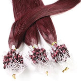 hair2heart 200 x 1g Echthaar Microring Extensions 50cm burgundy