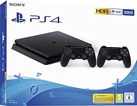 PlayStation 4 Slim - Konsole + zweiter DualShock 4 Controller